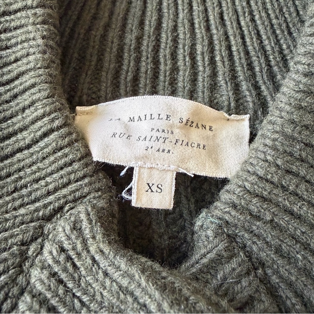Sezane Lucas Jumper Pullover Sweater in Khaki Green Size XS - Picture 9 of 9